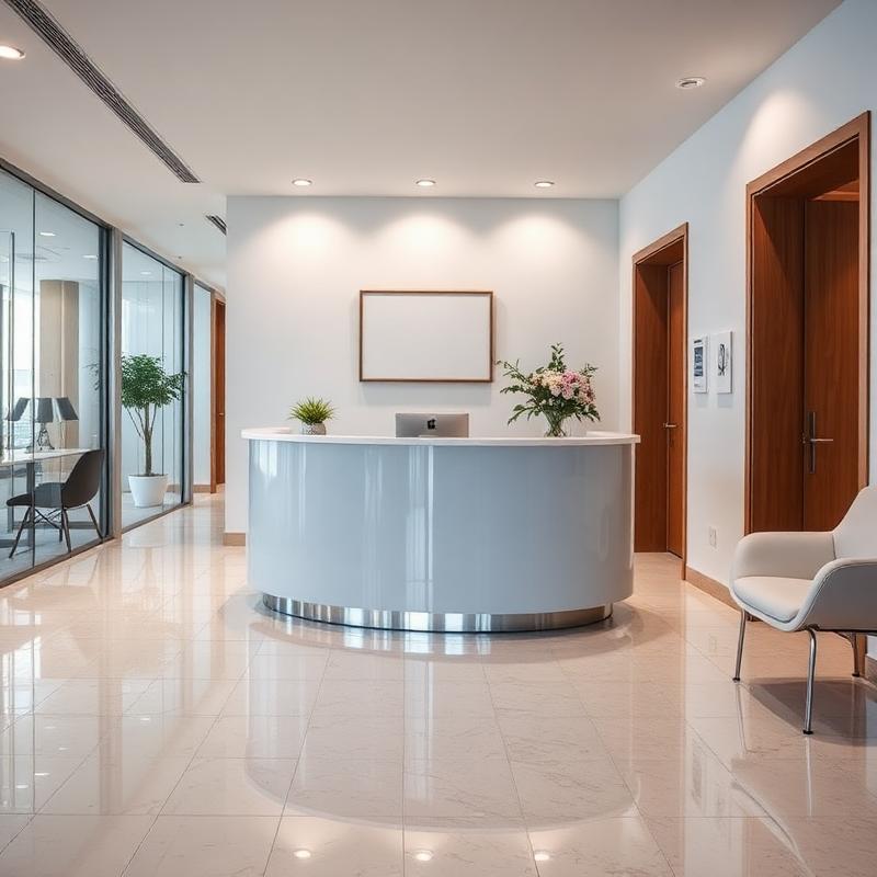 Recepción de oficina limpia